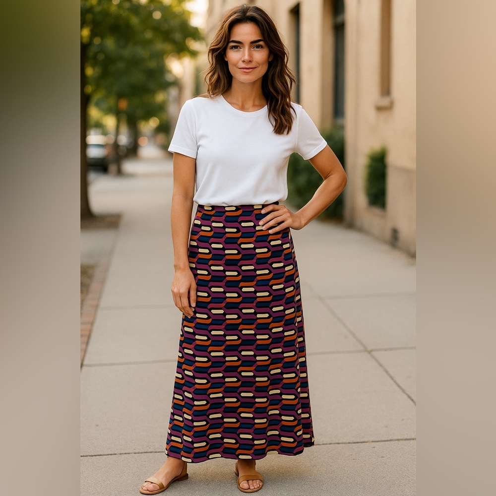 LuLaRoe MulticolorMaxi Skirt Strapless Dress Sz S NWT
